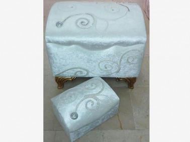 Dowry World - Model Kapak Art Kuğu Ayaklı 2'li Çeyiz Sandığı Krem Dowry World - Model Kapak Art Kuğu Ayaklı 2'li Çeyiz Sandığı Krem