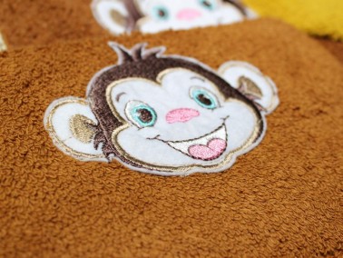 Monkey 4 Pcs 100% Cotton Baby Set - Thumbnail