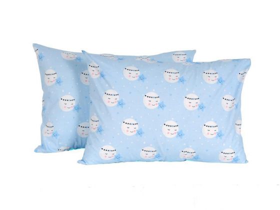 Moon Star Pillowcase 2 pcs Blue