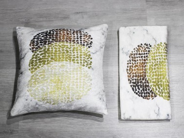 Mottled Velvet 2-Piece Cushion's Cover - Cream - Thumbnail