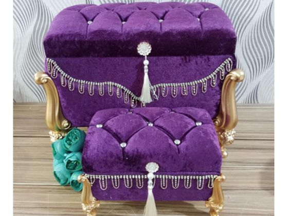 Naomi Dowery Chest Cambered Stone Tasseled 2 Pcs Purple