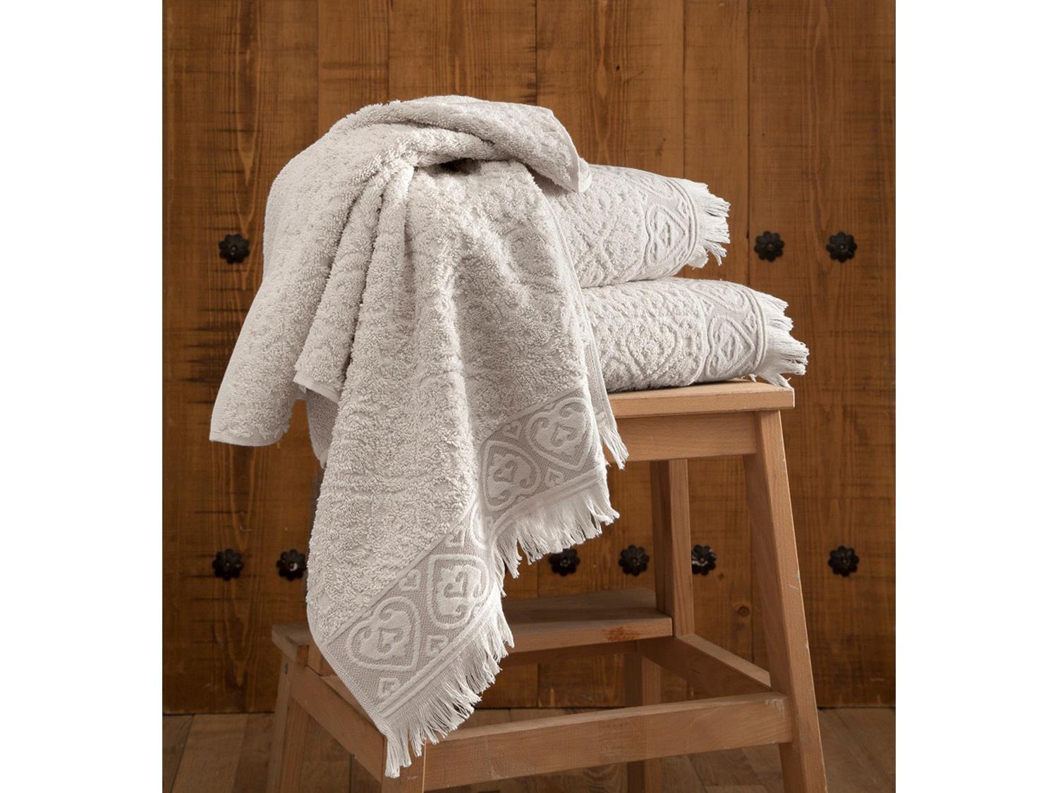  Natural Terry Jacquard Kalp Pattern Triple Hand Face Towel