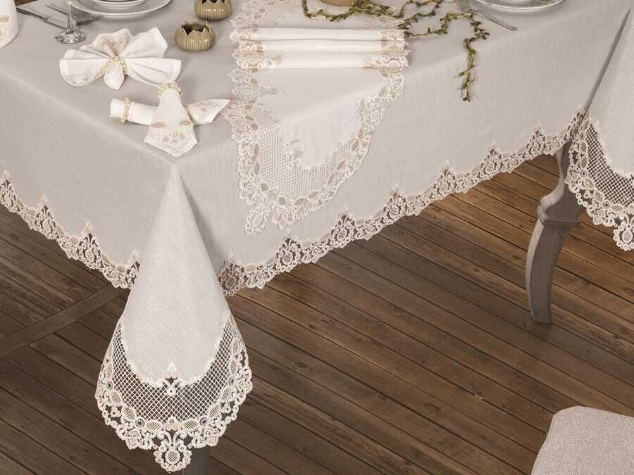 Nema Tablecloth 26 Pieces Cream