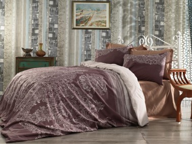 Çeyiz Diyarı - Nergis Single Duvet Cover Set Brown Çeyiz Diyarı - Nergis Single Duvet Cover Set Brown