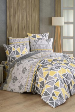 Nicole Bedding Set 3 Pcs, Duvet Cover 160x200, Sheet 160x240, Pillowcase, Single Size, Self Patterned, Queen Bed Daily use - Thumbnail