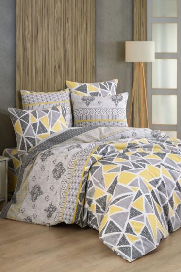 Nicole Bedding Set 3 Pcs, Duvet Cover 160x200, Sheet 160x240, Pillowcase, Single Size, Self Patterned, Queen Bed Daily use