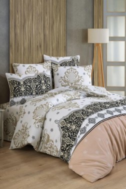 Nilson Bedding Set 3 Pcs, Duvet Cover 160x200, Sheet 160x240, Pillowcase, Single Size, Self Patterned, Queen Bed Daily use - Thumbnail
