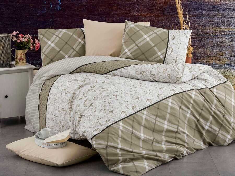  Nisa Deluxe Double Duvet Cover Set Beige