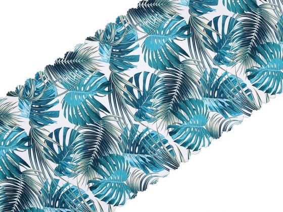 Ocean Leaf Pattern Runner Blue