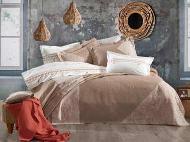 Dowry World - طقم غطاء سرير مزدوج مع تلبيسه لحاف - بيج Olimpos Dowry World - طقم غطاء سرير مزدوج مع تلبيسه لحاف - بيج Olimpos