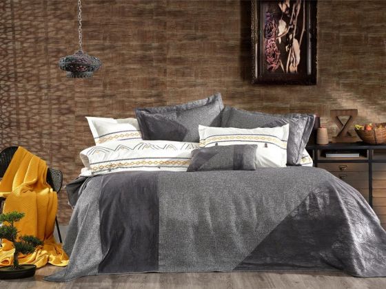 Olimpos Double Duvet Cover Bedspread Gray
