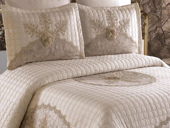 Orkide Double Bedspread Set Cream