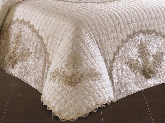 Orkide Double Bedspread Set Cream