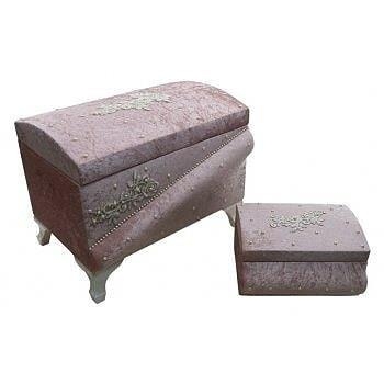 Dowry World - Orkide Velvet Double Dowry Chest Powder Dowry World - Orkide Velvet Double Dowry Chest Powder