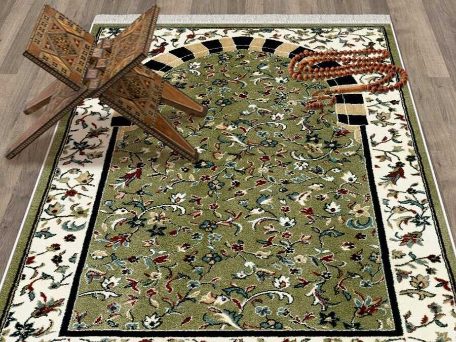 Orchid Velvet Prayer Rug Green - Thumbnail