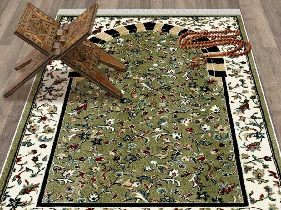 Orchid Velvet Prayer Rug Green