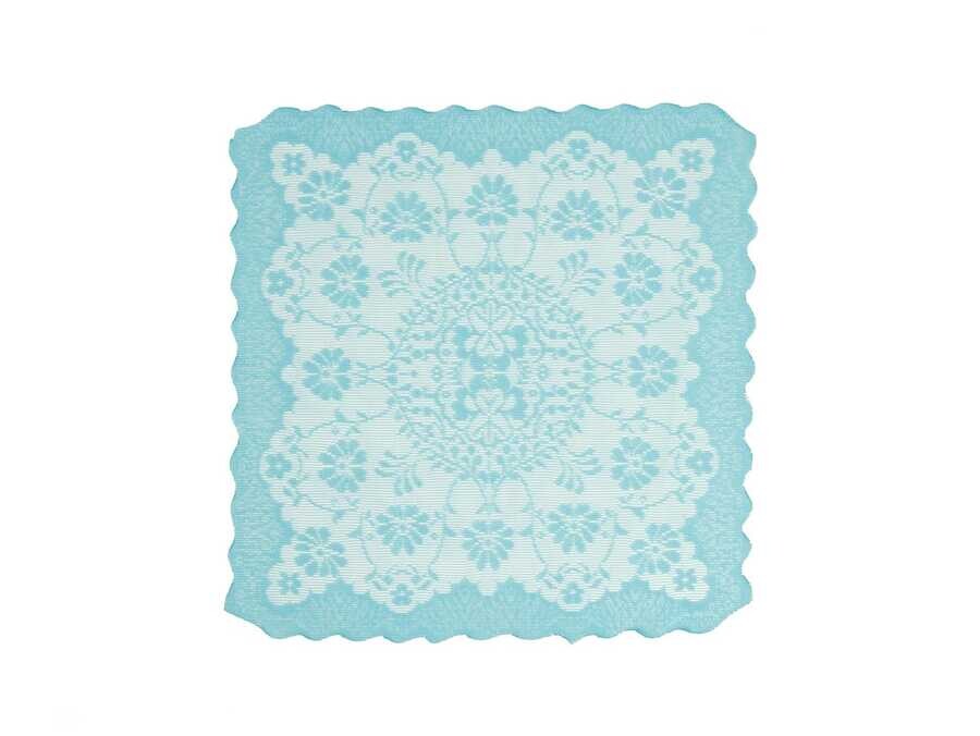 Bahar Knitted Panel Pattern Napkin Set Turquoise 6pcs - Thumbnail