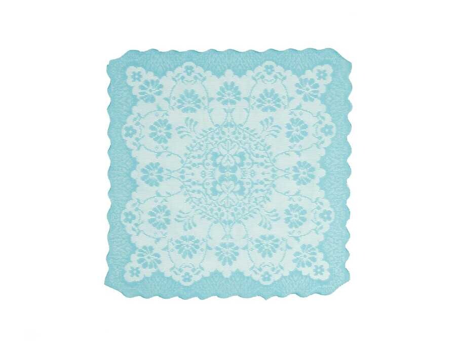 Bahar Knitted Panel Pattern Napkin Set Turquoise 6pcs - Thumbnail