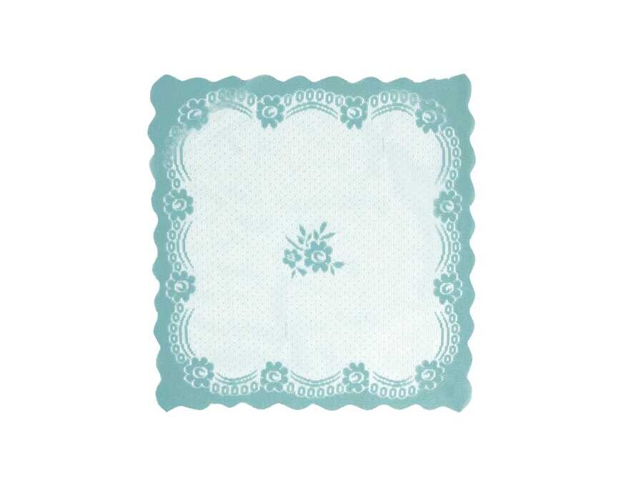 Narin Knitted Panel Pattern Napkin Set Turquoise 6pcs - Thumbnail