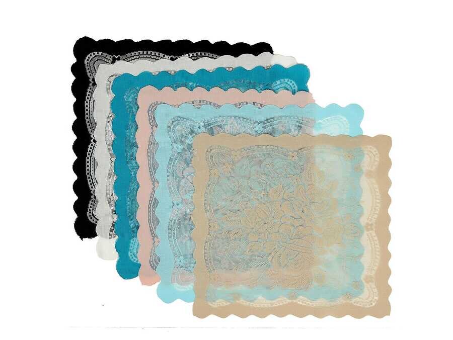 Sultan Knitted Panel Pattern Napkin Set Turquoise 6pcs - Thumbnail