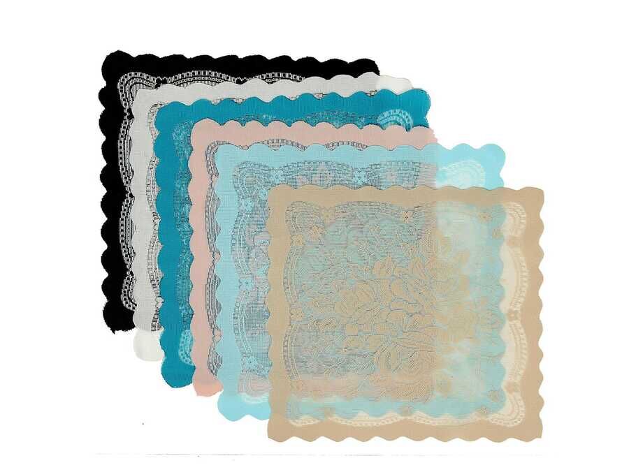 Sultan Knitted Panel Pattern Napkin Set Turquoise 6pcs