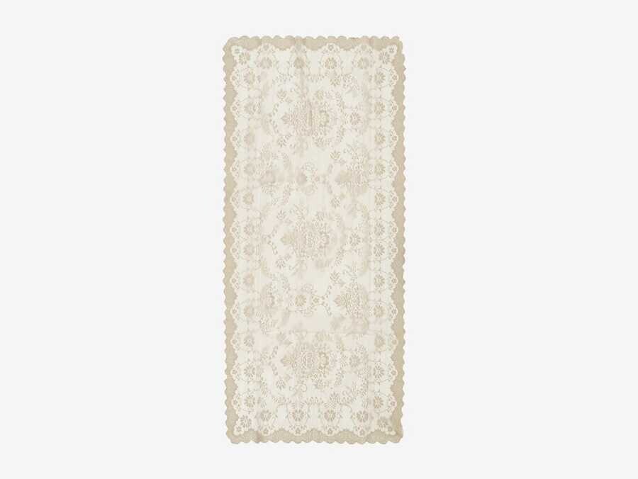 Dowry World - Knitted Panel Patterned Console Cover Bahar Cappucino Dowry World - Knitted Panel Patterned Console Cover Bahar Cappucino