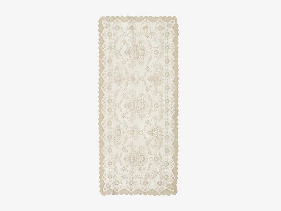  Knitted Panel Patterned Console Cover Bahar Cappucino