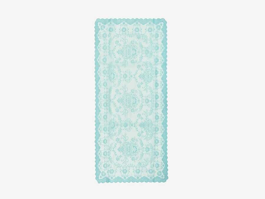  Knitted Panel Patterned Console Cover Bahar Turquoise