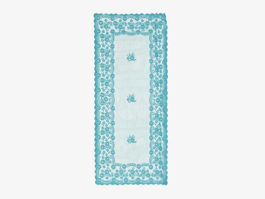 Dowry World - Knitted Panel Pattern Console Cover Narin Dark Cyan Dowry World - Knitted Panel Pattern Console Cover Narin Dark Cyan