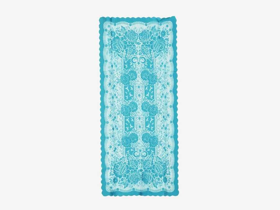  Knitted Panel Pattern Console Cover Sultan Dark Cyan
