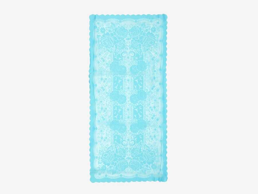 Dowry World - Knitted Panel Patterned Console Cover Sultan Turquoise Dowry World - Knitted Panel Patterned Console Cover Sultan Turquoise