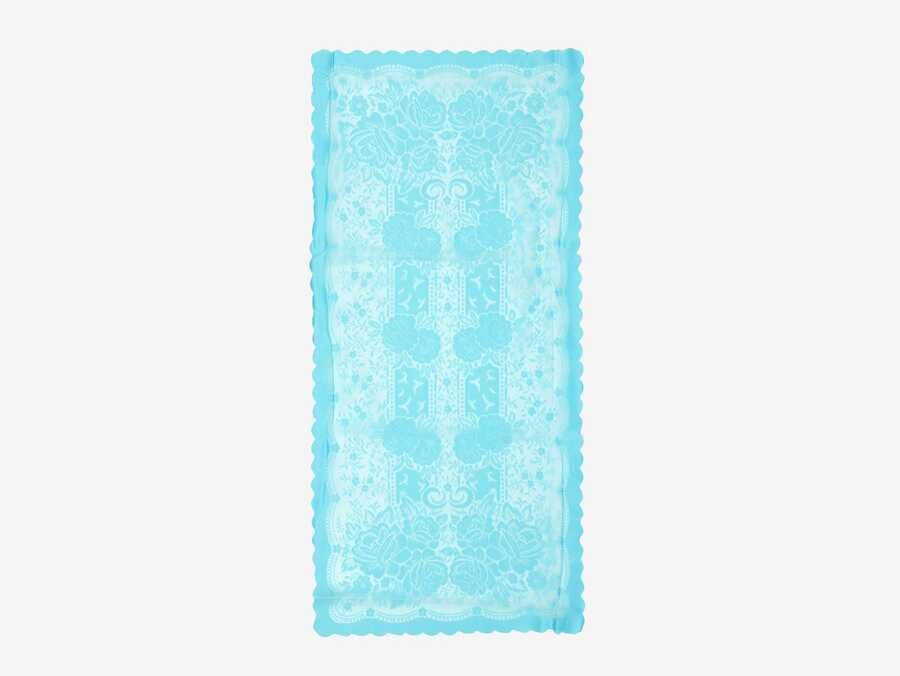  Knitted Panel Patterned Console Cover Sultan Turquoise