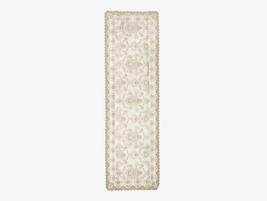 Dowry World - Knitted Panel Patterned Runner Bahar Cappucino Dowry World - Knitted Panel Patterned Runner Bahar Cappucino