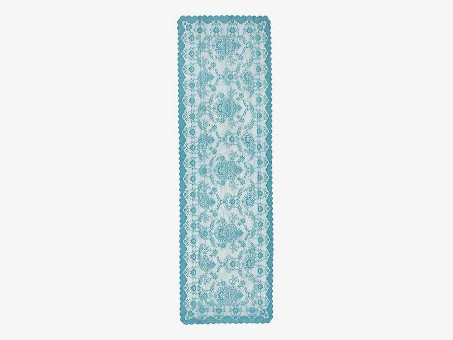 Dowry World - Knitted Panel Patterned Runner Bahar Dark Cyan Dowry World - Knitted Panel Patterned Runner Bahar Dark Cyan