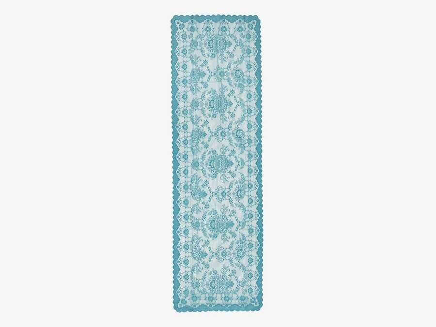  Knitted Panel Patterned Runner Bahar Dark Cyan