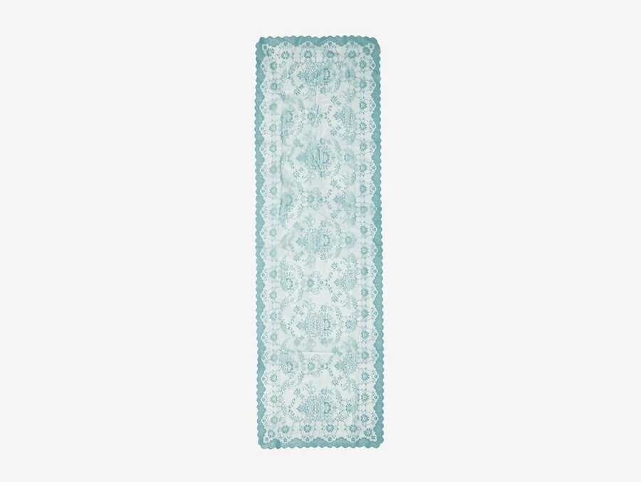 Dowry World - Knitted Panel Patterned Runner Bahar Turquoise Dowry World - Knitted Panel Patterned Runner Bahar Turquoise