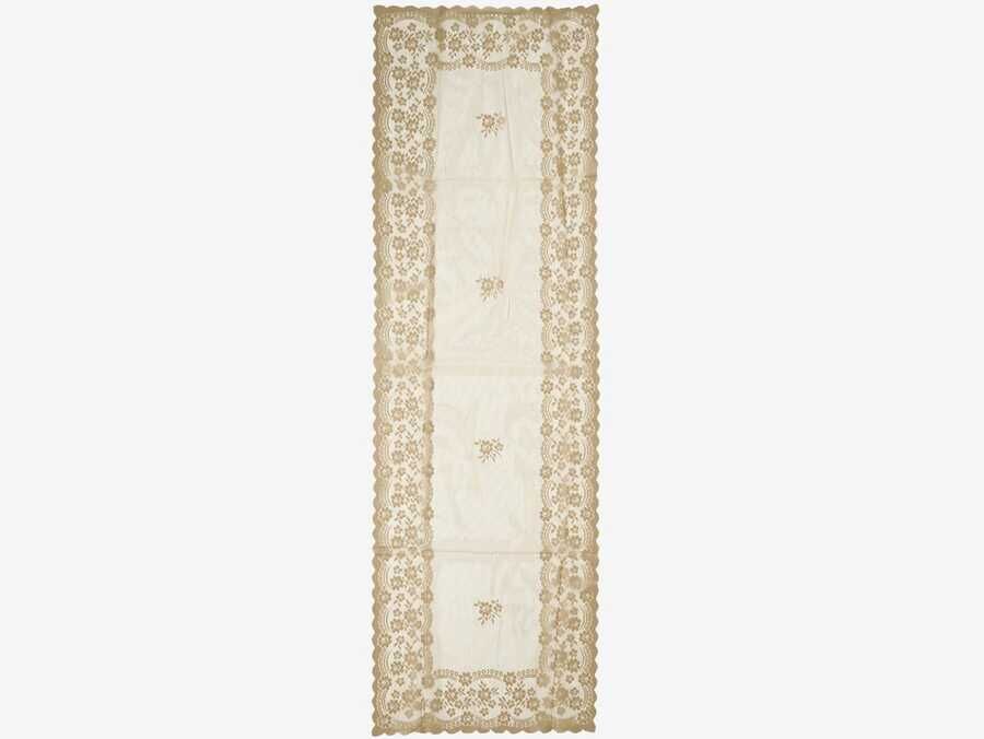  Knitted Panel Patterned Runner Narin Cappucino