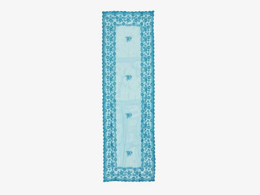 Dowry World - Knitted Panel Patterned Runner Narin Dark Cyan Dowry World - Knitted Panel Patterned Runner Narin Dark Cyan