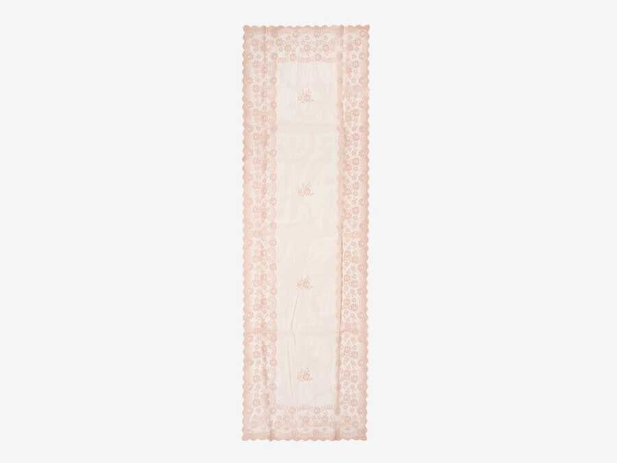 Dowry World - Knitted Panel Patterned Runner Narin Powder Dowry World - Knitted Panel Patterned Runner Narin Powder