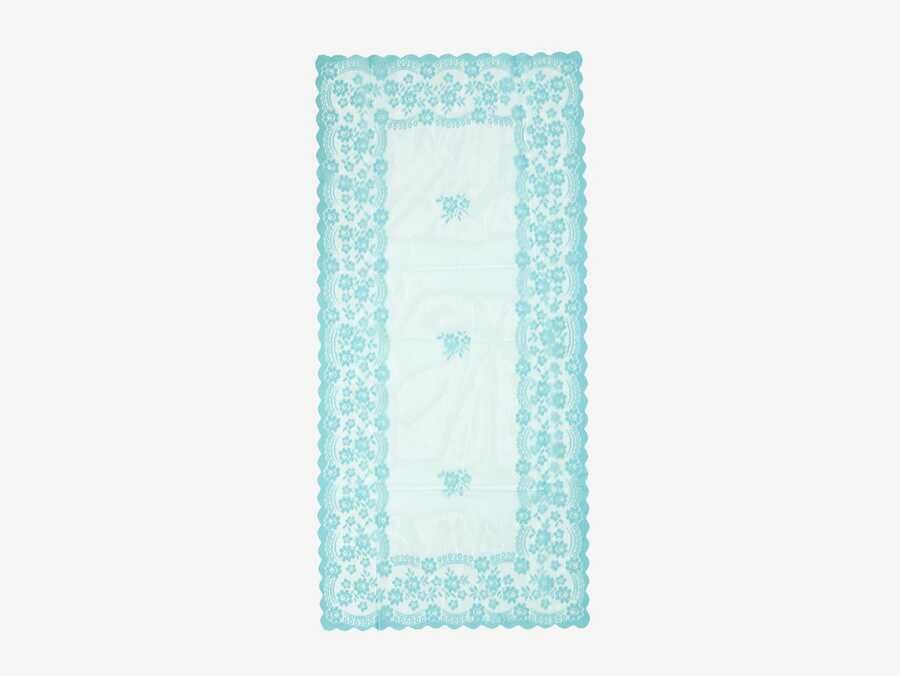  Knitted Panel Patterned Runner Narin Turquoise