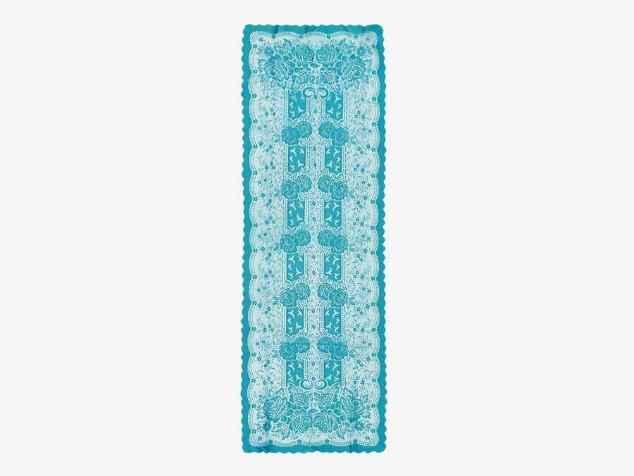 Dowry World - Knitted Panel Patterned Runner Sultan Dark Cyan Dowry World - Knitted Panel Patterned Runner Sultan Dark Cyan