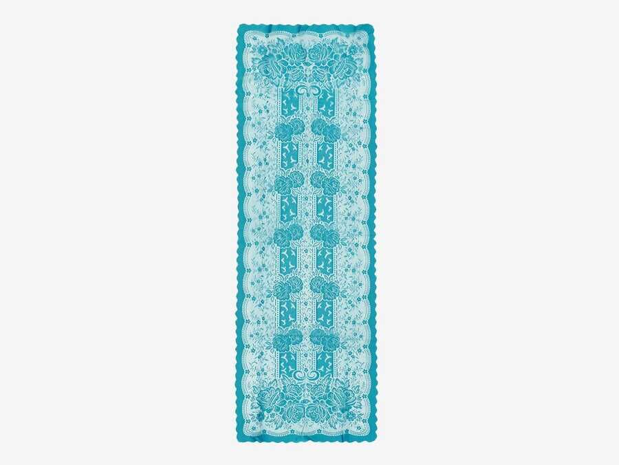  Knitted Panel Patterned Runner Sultan Dark Cyan