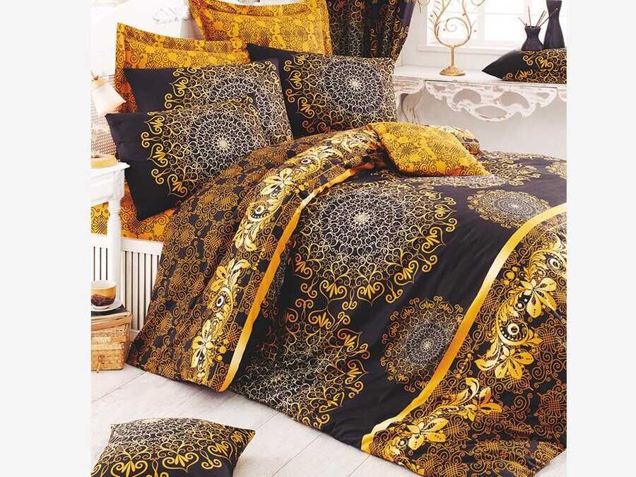 Ottoman 100% Cotton Double Duvet Cover Set Yellow
