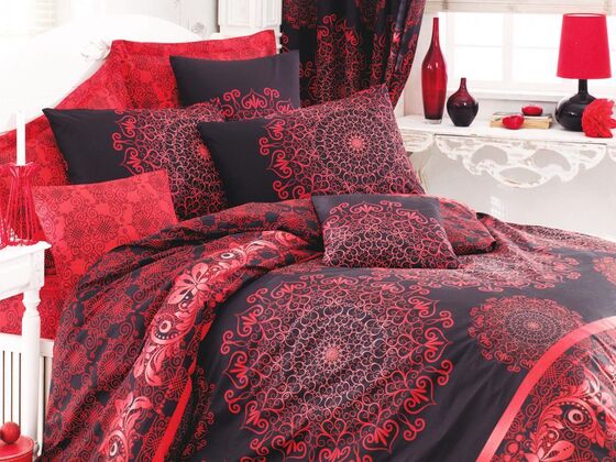 Ottoman 100% Cotton Single Duvet Cover Set Red