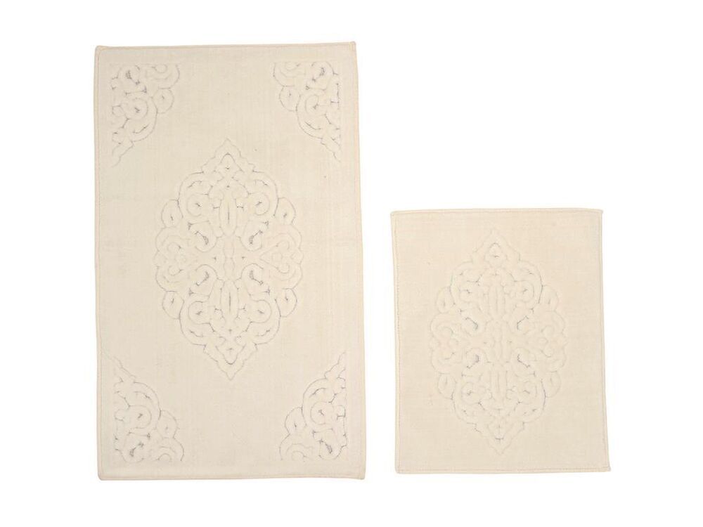 Ottoman Cotton Bath Mat Set of 2 Cream