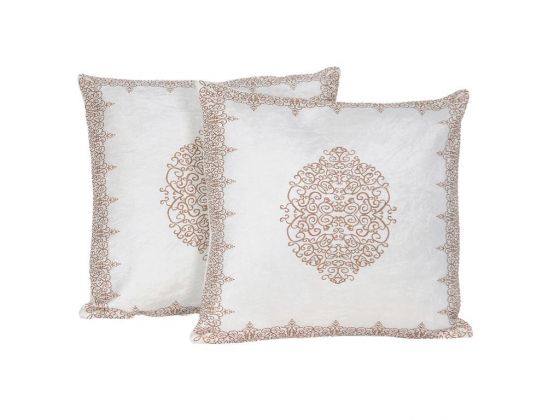 Ottoman Velvet Cushion's Cover 2 PCS - Cream