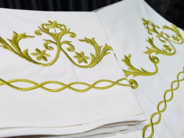 Ottoman Duvet Cover Set Embroidered 100% Cotton 6 Pieces Cream - Thumbnail