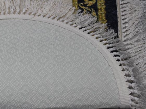 Oval Fringed 2 Piece Bath Mat Set Şehzade Cream