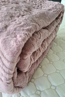 Padisah Double Size Blanket 200x240 cm Cotton/Polyester Fabric Dry Rose - Thumbnail