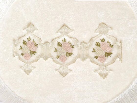 Pandora French Guipure 2 Pcs Bath Mat Set - Cream